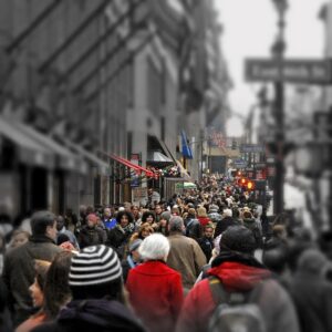 Crowded street in Manhattan